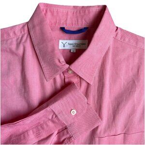 Teddy Stratford‎ Shirt Mens Size 5 Red Zip Up Button Long Sleeve